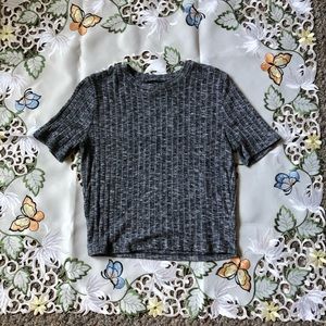 Forever 21 Gray Faux Knitted Top